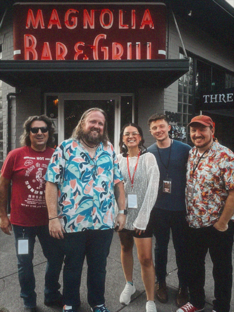 Future Ghosts band photo in front of Magnolia Bar in Louisville, KY